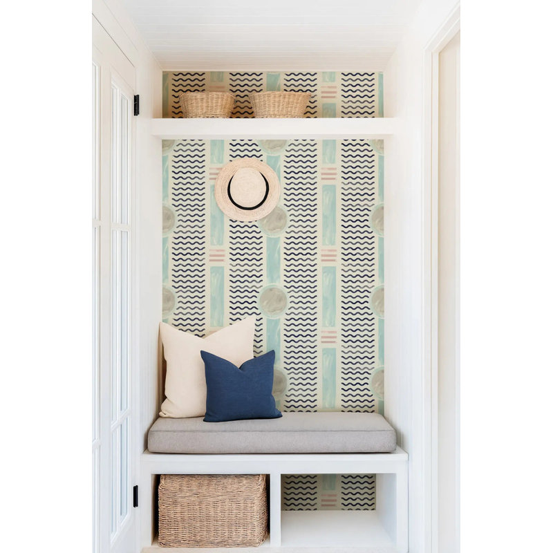 South Beach Facade - Wallpaper, Beachside Blue, Peel & Stick, Self-adhesive