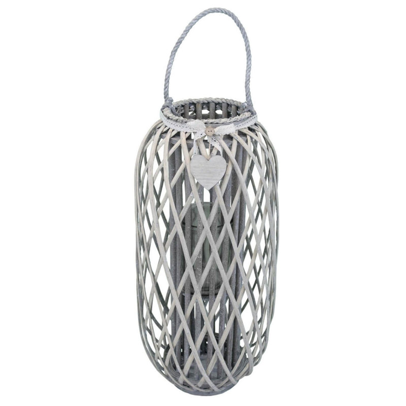 Metal Wall Lantern, 86cm H x 38cm W x 38cm D, Gray