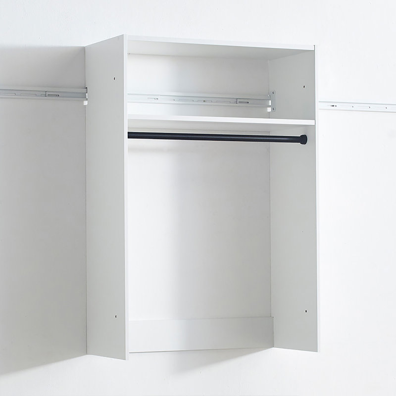 Devi Oak Wall Mounted Wood Closet System, Oak Wood