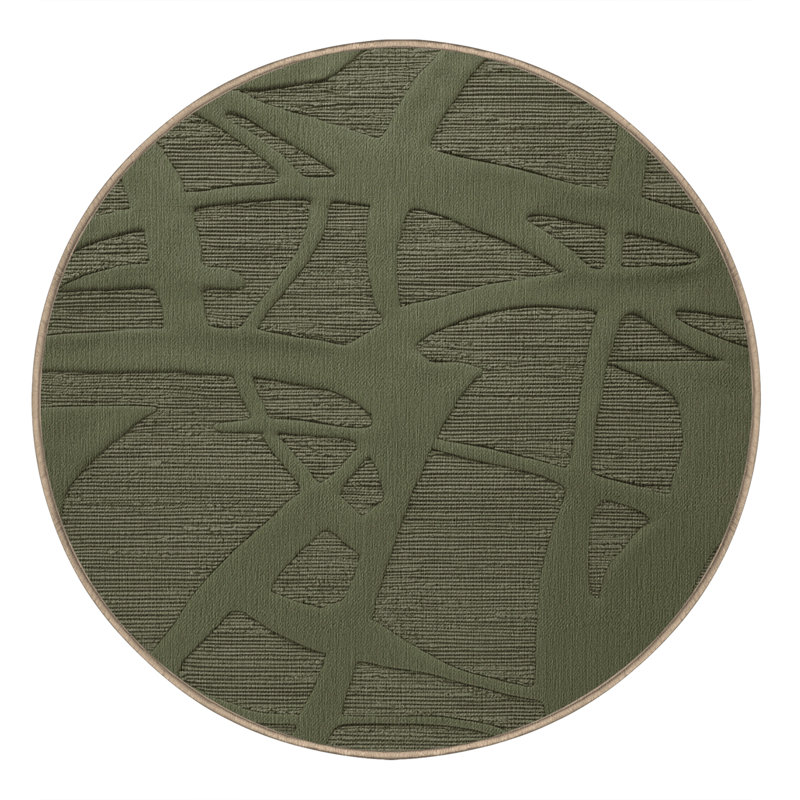 Tapis abstrait lavable à la machine, Rond 5 pi