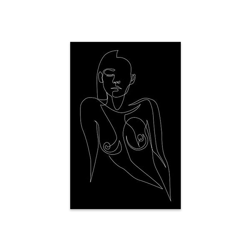 «Nude Black - One Line» par Addillum - impression sans cadre, H 24 po x l 16 po x P 0,25 po