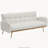 69 Inch Soft Teddy Fleece Adjustable Beige Sofa Bed for Small Spaces-129753420