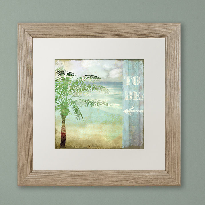 «By the Sea III» par Jadaya, impression encadrée, H 16 po x l 16 po, Toile avec cadre brun, Blanc