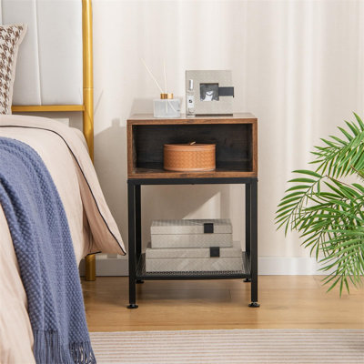 Ajanthan 40cm W Steel Bedside Table