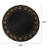 Black Round Beaded Placemat Set with Elegant Gold-Toned Intertwined Border for Dining Table & Christmas Decor