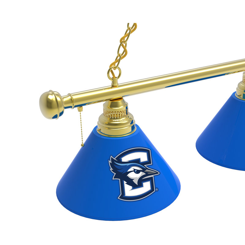 3 - Light Pool Table Lights Pendant, Brass, Creighton Bluejays