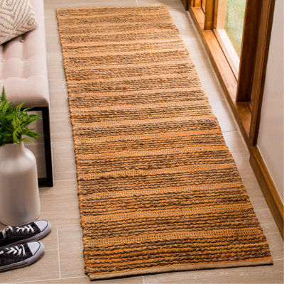 Doleman Hand Woven Jute/Cotton Rug in Orange