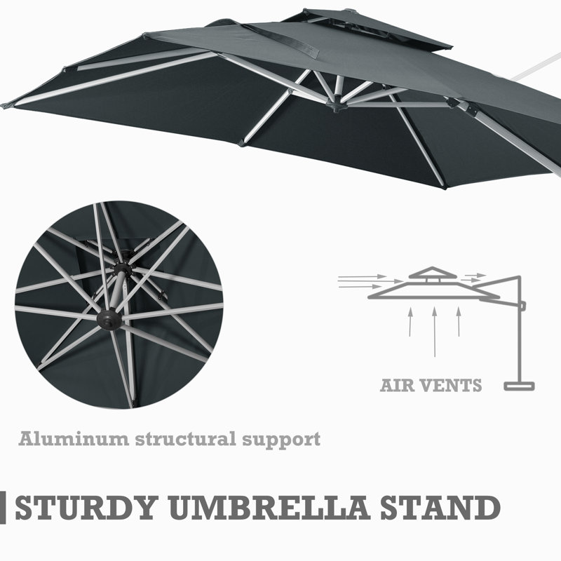 Parasol carré 11 ', gris