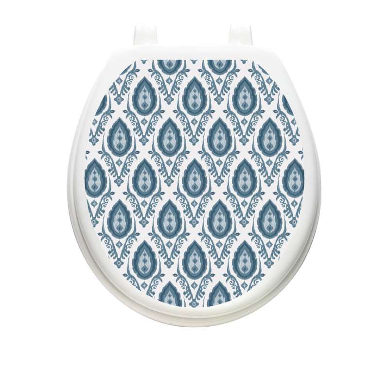 Décalcomanie de siège de toilette en denim moderne - couvercles de toilette en vinyle, Rond