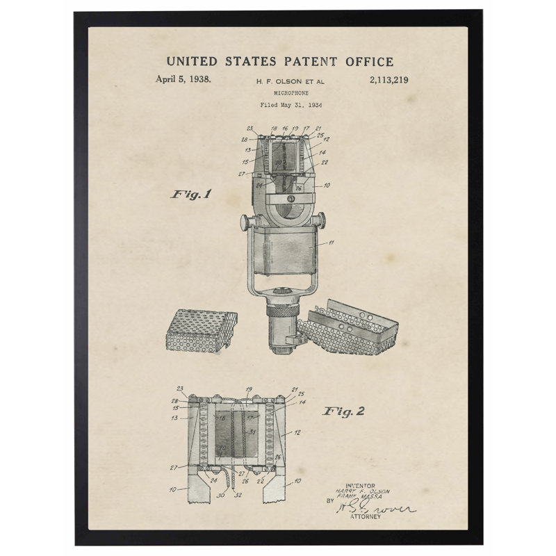 Microphone Patent in Black Frame