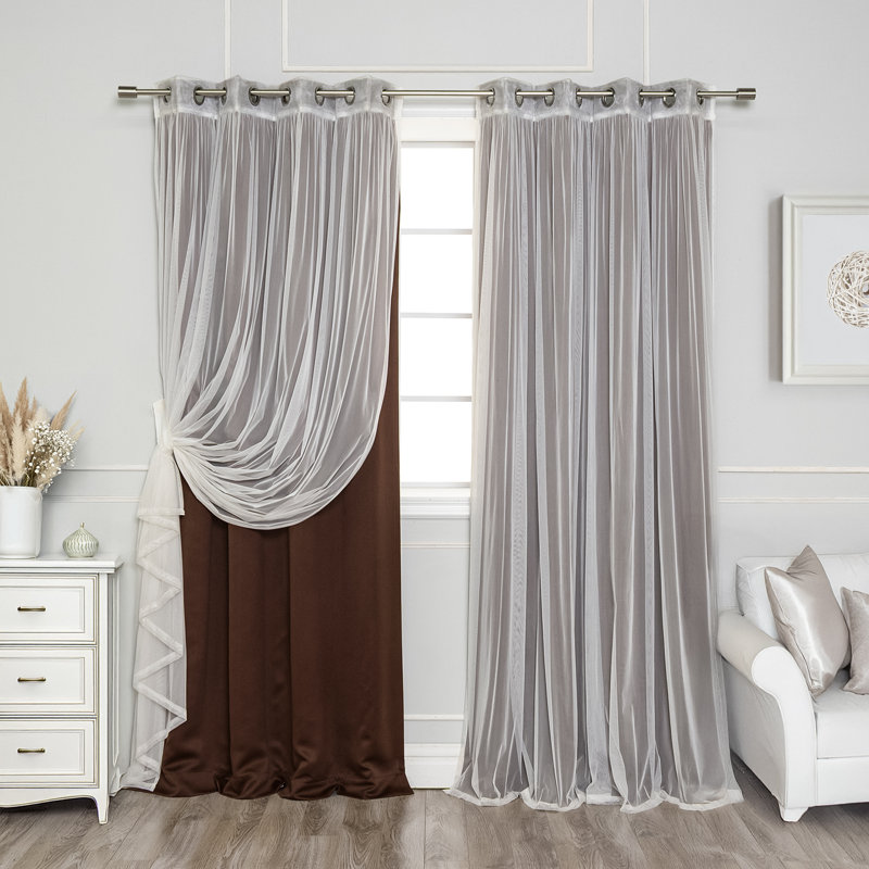 Panneau coulissant en polyester Natascha, l 52" x L 84", Chocolat