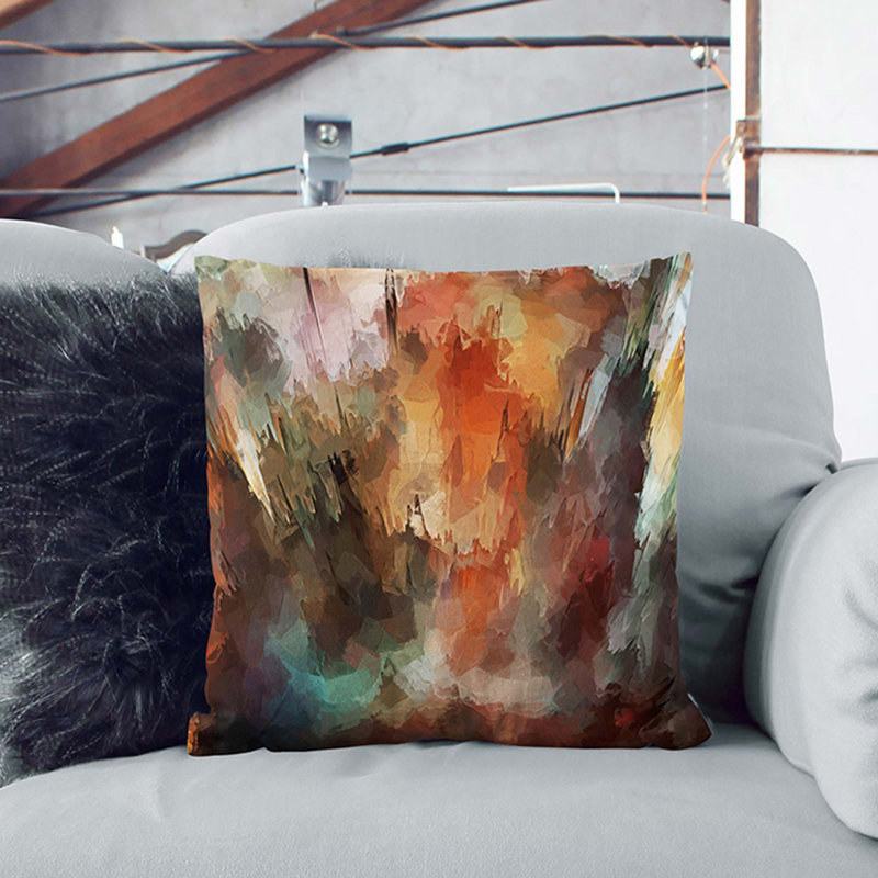 Abstract Square Cushion, 55cm H x 55cm W x 20cm D, White