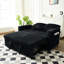 Canapé-lit convertible en velours côtelé noir, 2 fonctions, 1 angle réglable, ports, poches latérales, porte-gobelets pour petit salon, lit en velours côtelé, rangement, espace-1886340068