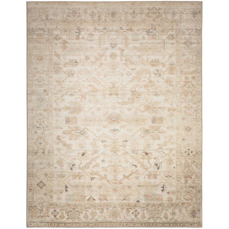 Hepler Machine Washable Vintage Area Rug, Rectangle 9'10" x 13'2"