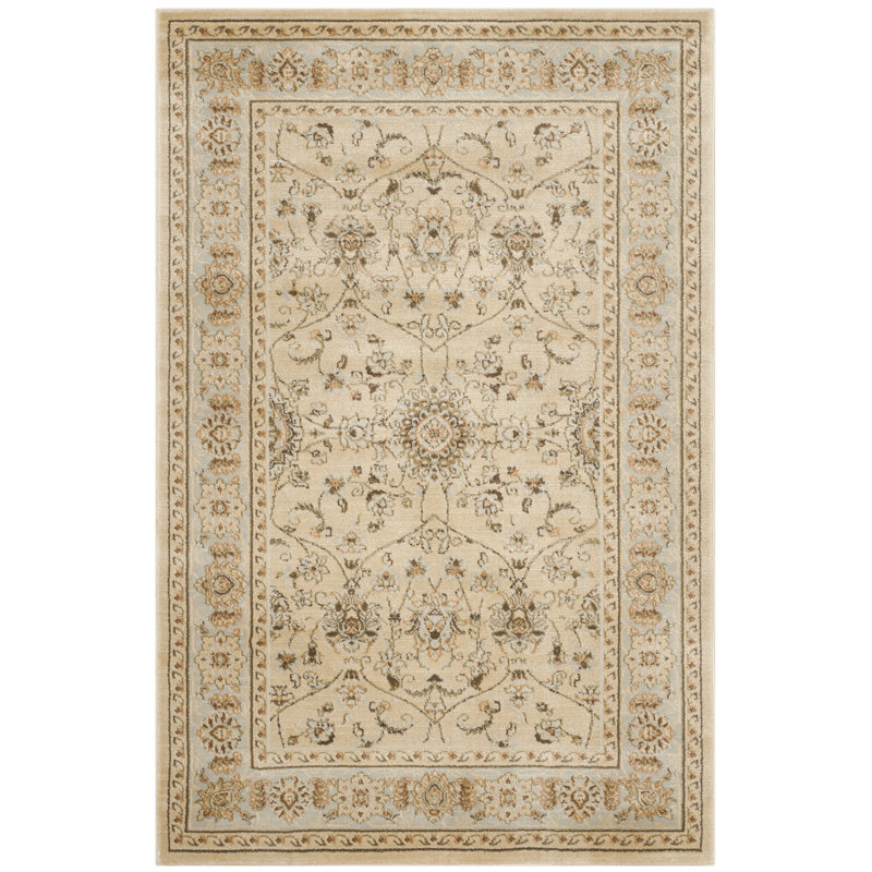 Tapis ivoire / brun Lavelle, Rectangle 5 pi 1 po x 7 pi 7 po