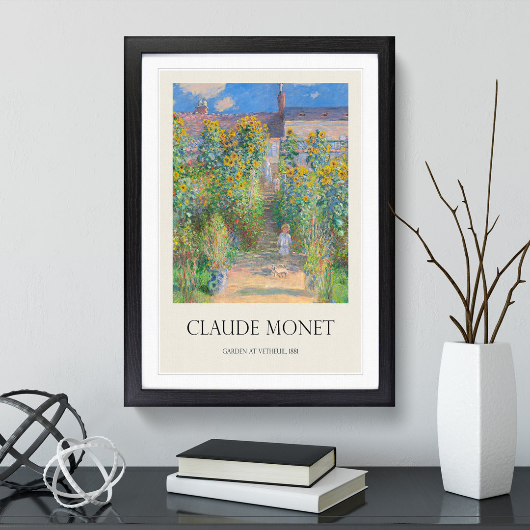 Garden At Vetheuil by Claude Monet Framed Print