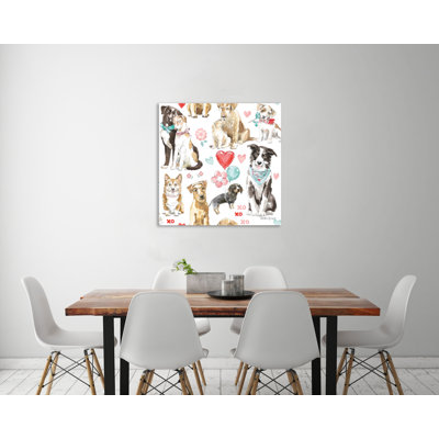 " Paws Of Love Pattern IA " by Beth Grove Painting Print