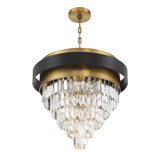 Marquise 4-Light Chandelier in Matte Black with Warm Brass Accents