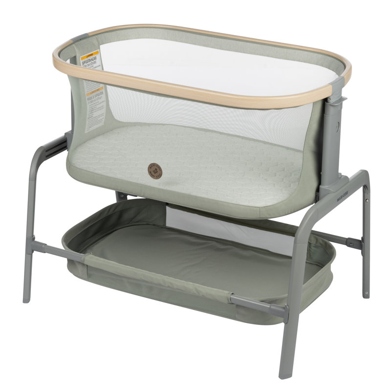 Iora Bedside Crib with Mattress, Green