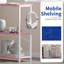 Bureau d'ordinateur en forme de L de 43 pouces avec tablettes réversibles de rangement latérales, petit bureau d'angle pour petit bureau à domicile, bureau d'écriture pour bureau pour chambre à coucher, rose avec pieds blancs