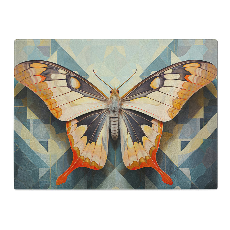 Moth Geometric No.2  Glass Chopping Board