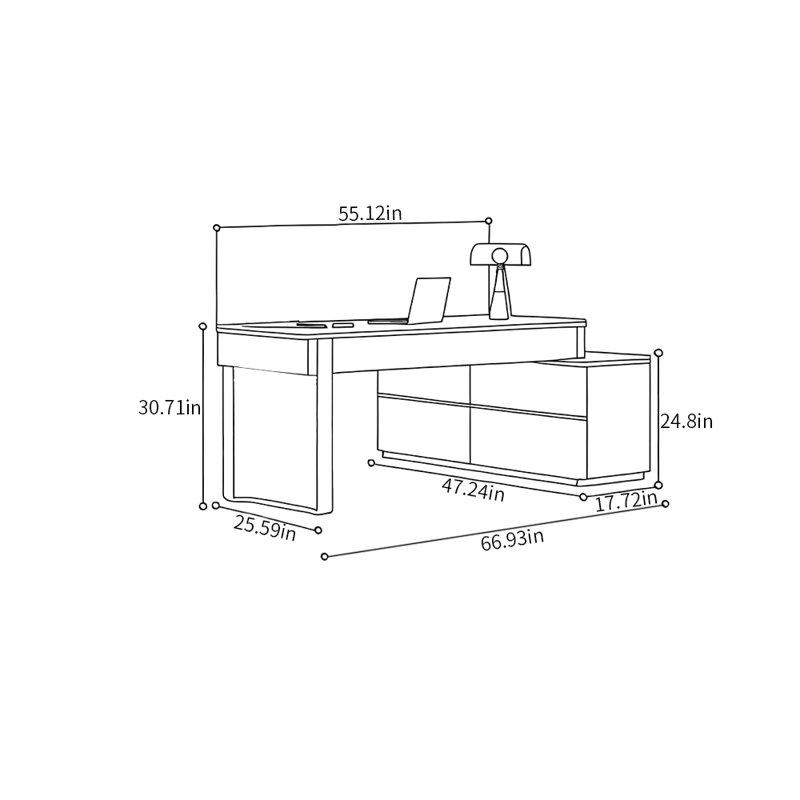 Marrone, 30.71" H x 66.93" W x 47.24" D