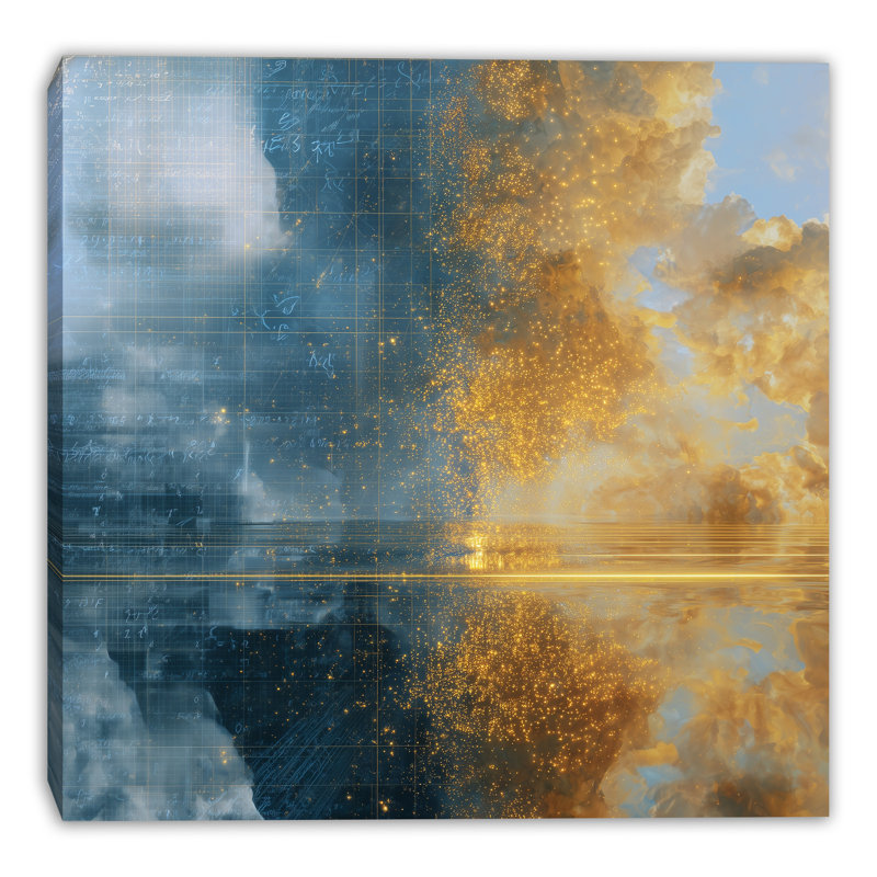 Toile tendue dorée dorée, 30"W x 30"H x 1.5"D
