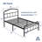 Amylia 18-Inch Heavy Duty Noiseless Non-Swaying Metal Iron Platform Bed Frame with 44” Headboard and Footboard, Black Iron-540552449
