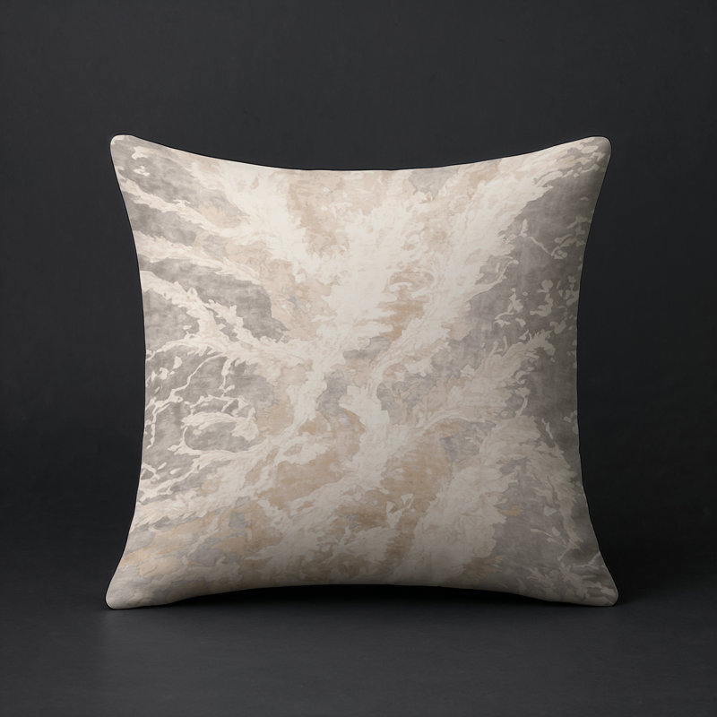 Coussin décoratif intérieur et extérieur Modern, Carré 16 po, Gris abstrait 38