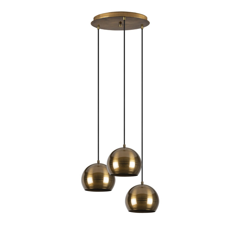 Luminaire suspendu en forme de globe à 3 lumières Excalibur