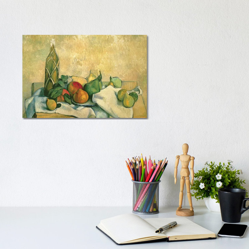 Still Life With Bottle Of Liqueur, 1888-90 by Paul Cezanne - Wrapped Canvas Gallery-Wrapped Canvas Giclée
