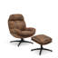 Upholstered Swivel Accent Chair with Footstool-943333652
