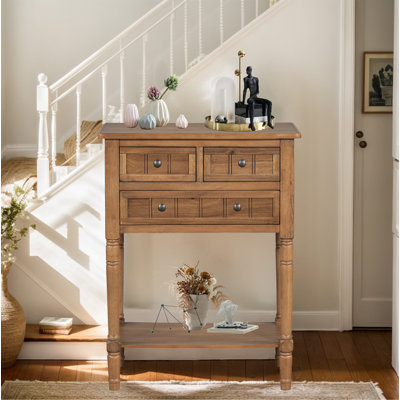 Console Table With 3 Drawers And Bottom Shelf