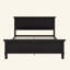 Lit plateforme en bois de style Mid-Century, cadre de lit de style campagnard avec tête de lit et support à lattes de bois, aucun sommier nécessaire-133671789-133671791