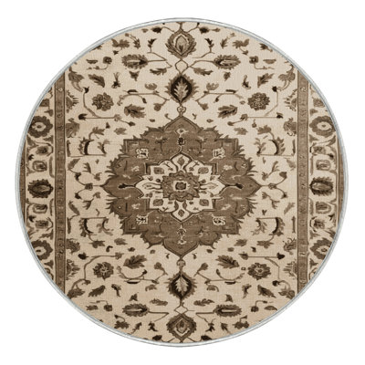 Tapis beige Tabriz lavable à la machine