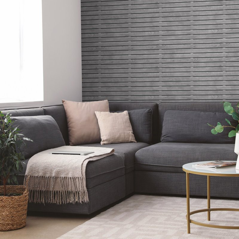Papier peint horizontal en ardoise, Gray
