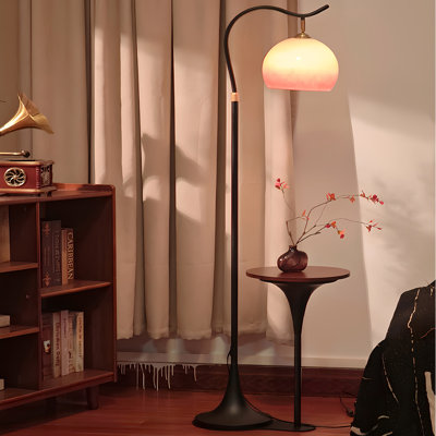 Black Solid Wood + Iron Free form Floor Lamps