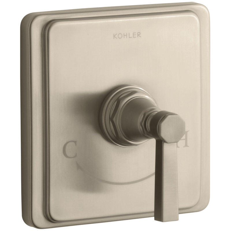 Pinstripe Valve Trim with Pure Design Lever Handle for Thermostatic Valve, Requires Valve, Bronze brossé vibrant
