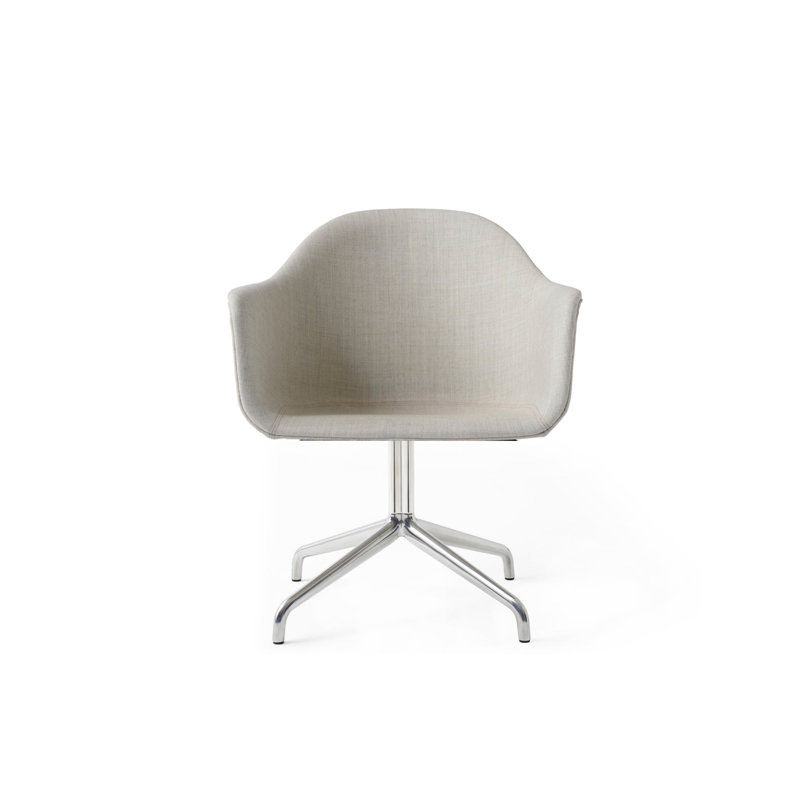 Harbour Task Chair, Polished Aluminum, Dakar 0842 Black Genuine Leather