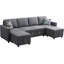 Canapé convertible 102 pièces 6 pièces avec lit escamotable et rangement 102 "-1671681557