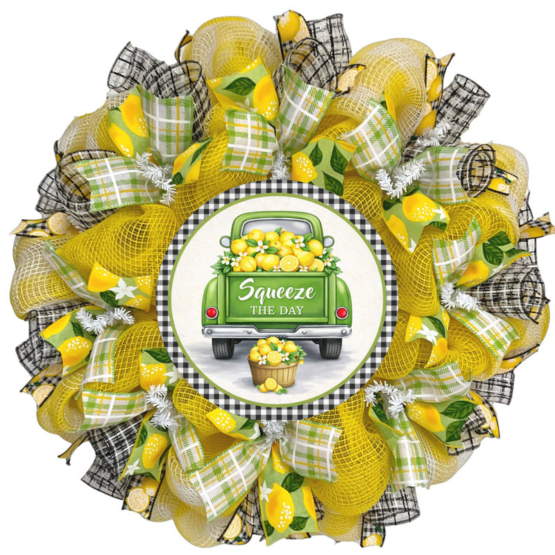 Spring Wreath With Lemons Squeeze The Day