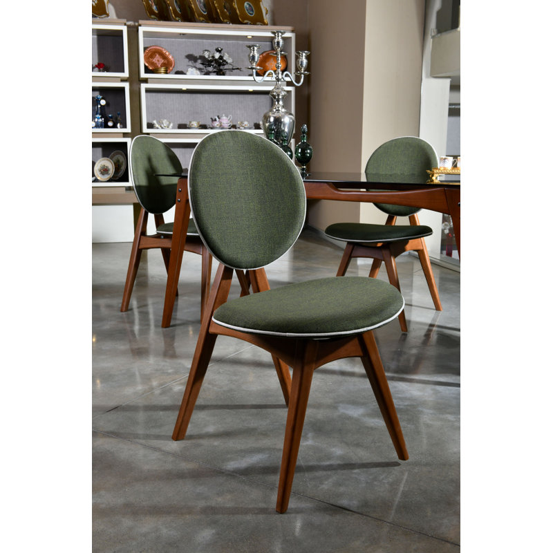 Chaise d'appoint revêtue de lin King Louis, Vert