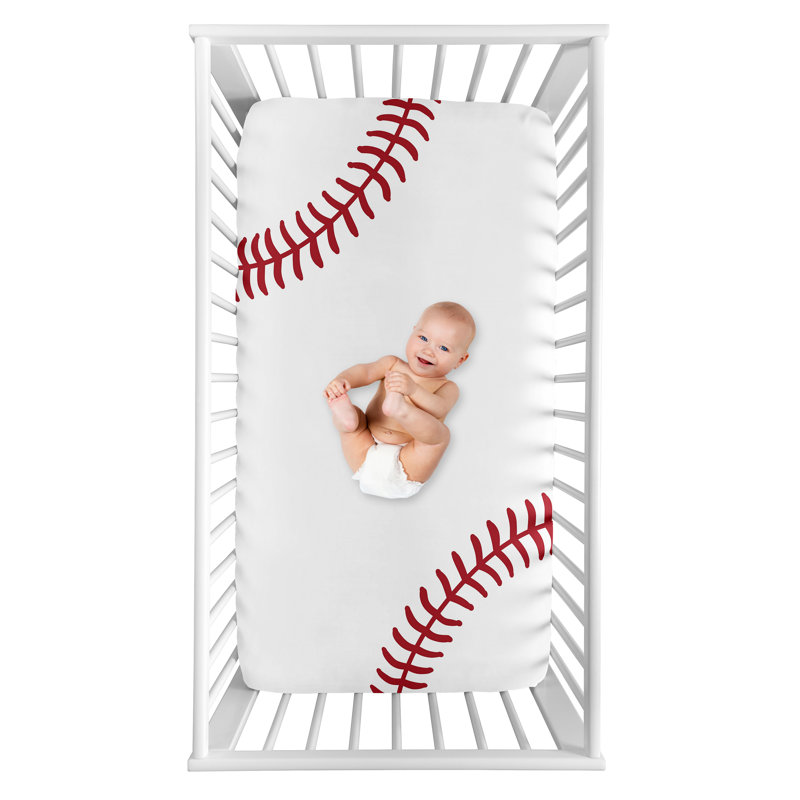 Drap-housse pour lit de bébé baseball patch photo op