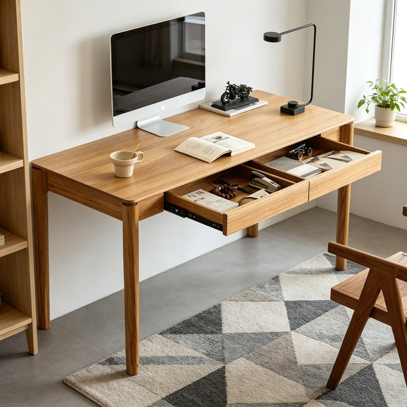 Bureau d'écriture Simple Burlywood, H 29,52 po x l 47,24 po x P 23,62 po