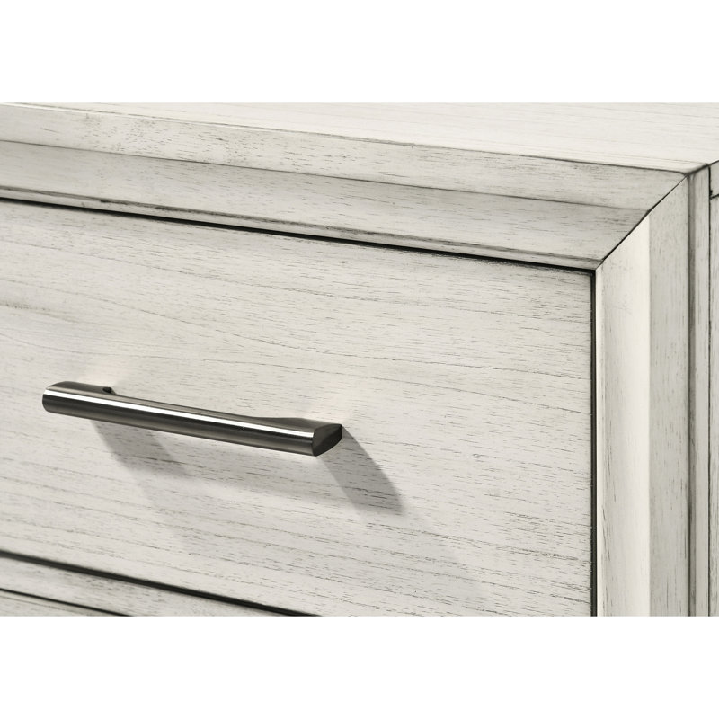 Table de chevet contemporaine à 2 tiroirs en bois massif