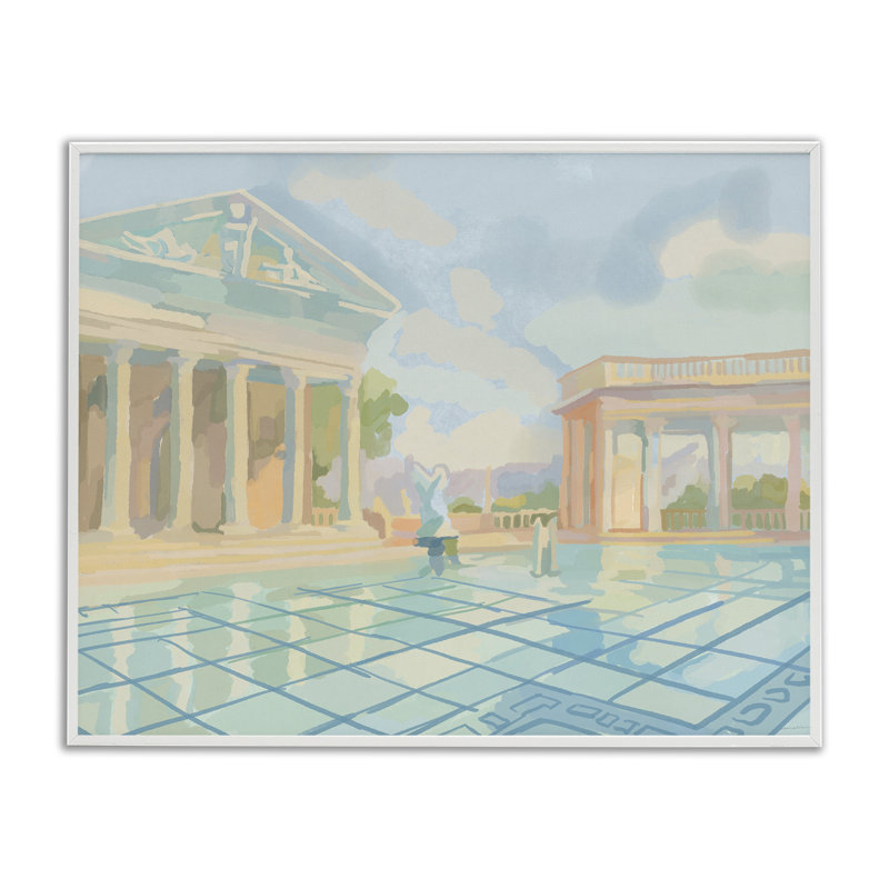 Estampe numérique Sam Simeon, conception par Amelia Noyes, Giclée encadrée blanc bord de mer, H 16 po x l 20 po