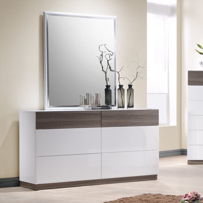 Wabler 4 Drawer Double Dresser with Mirror by Orren Ellis