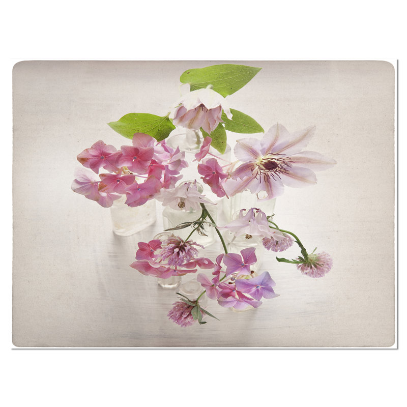 Fleurs rétro - reproduction sur toile tendue, H 8 po x l 12 po x P 1 po