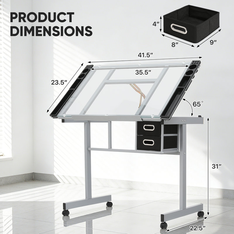 Lachus 41.5'' W Rectangular Drafting Table