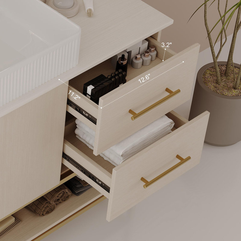 Modern Bathroom Vanity with Ceramic Basin Sink